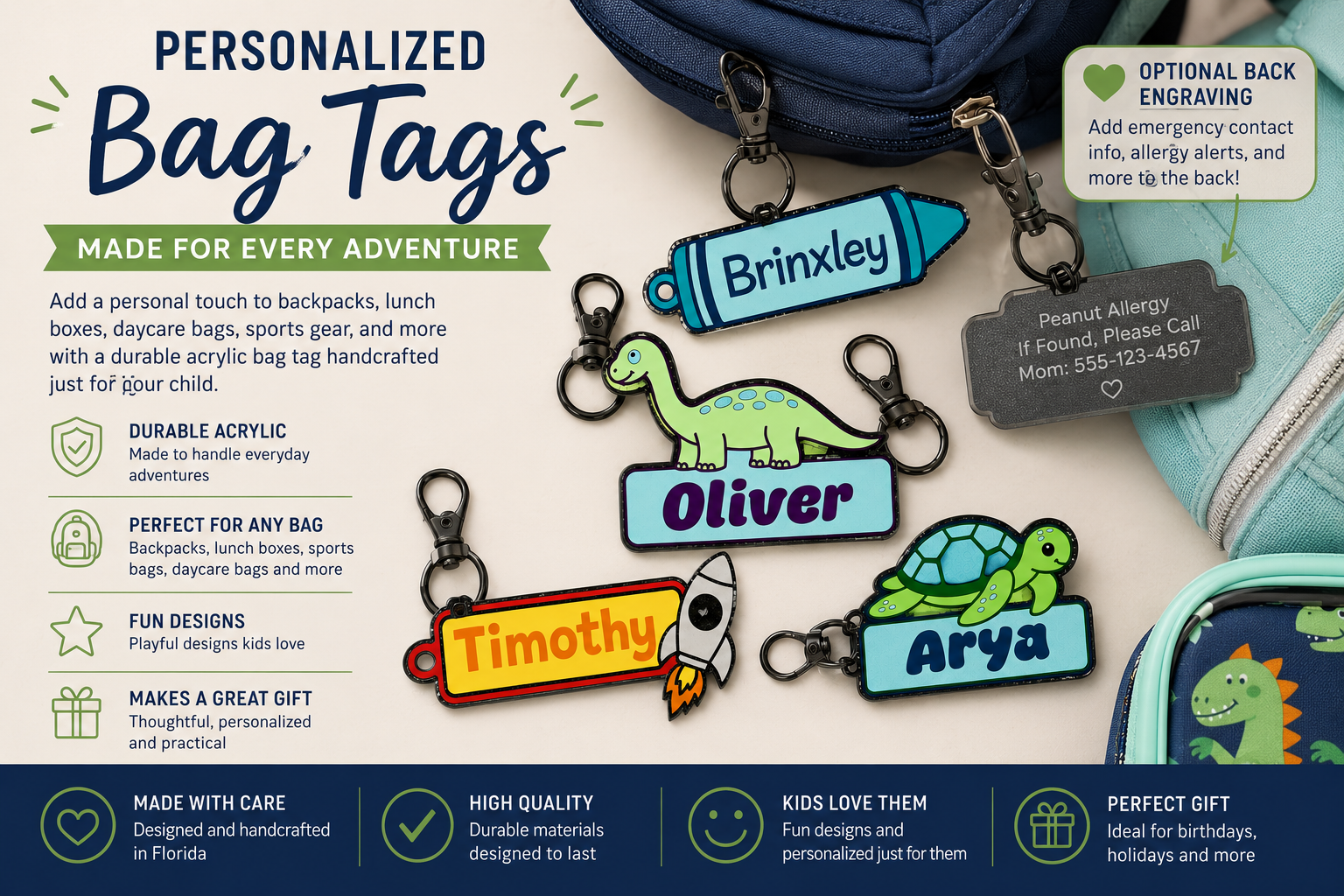 Personalized Acrylic Bag Tag