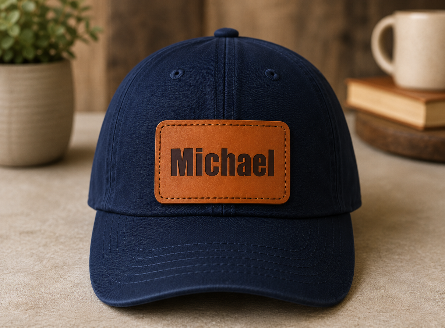 Personalized Toddler Leather Patch Hat - Story by Name