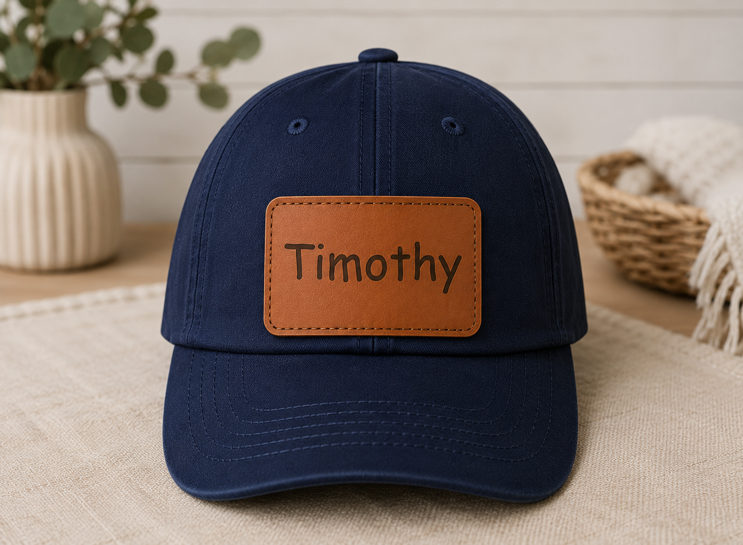 Personalized Toddler Leather Patch Hat - Story by Name