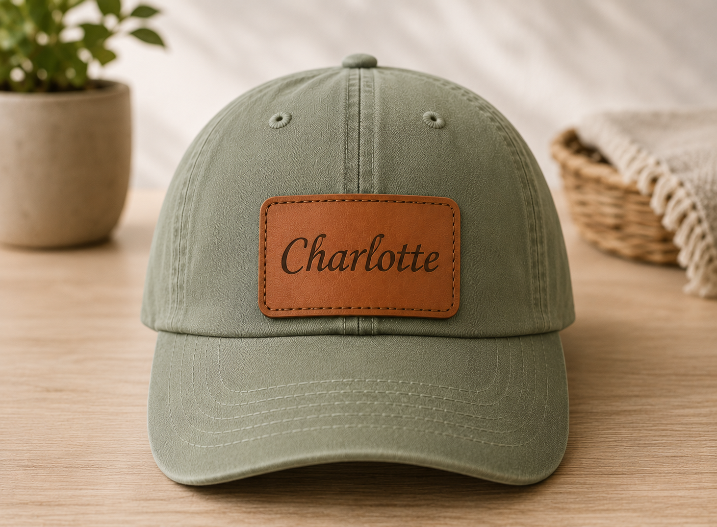 Personalized Toddler Leather Patch Hat - Story by Name